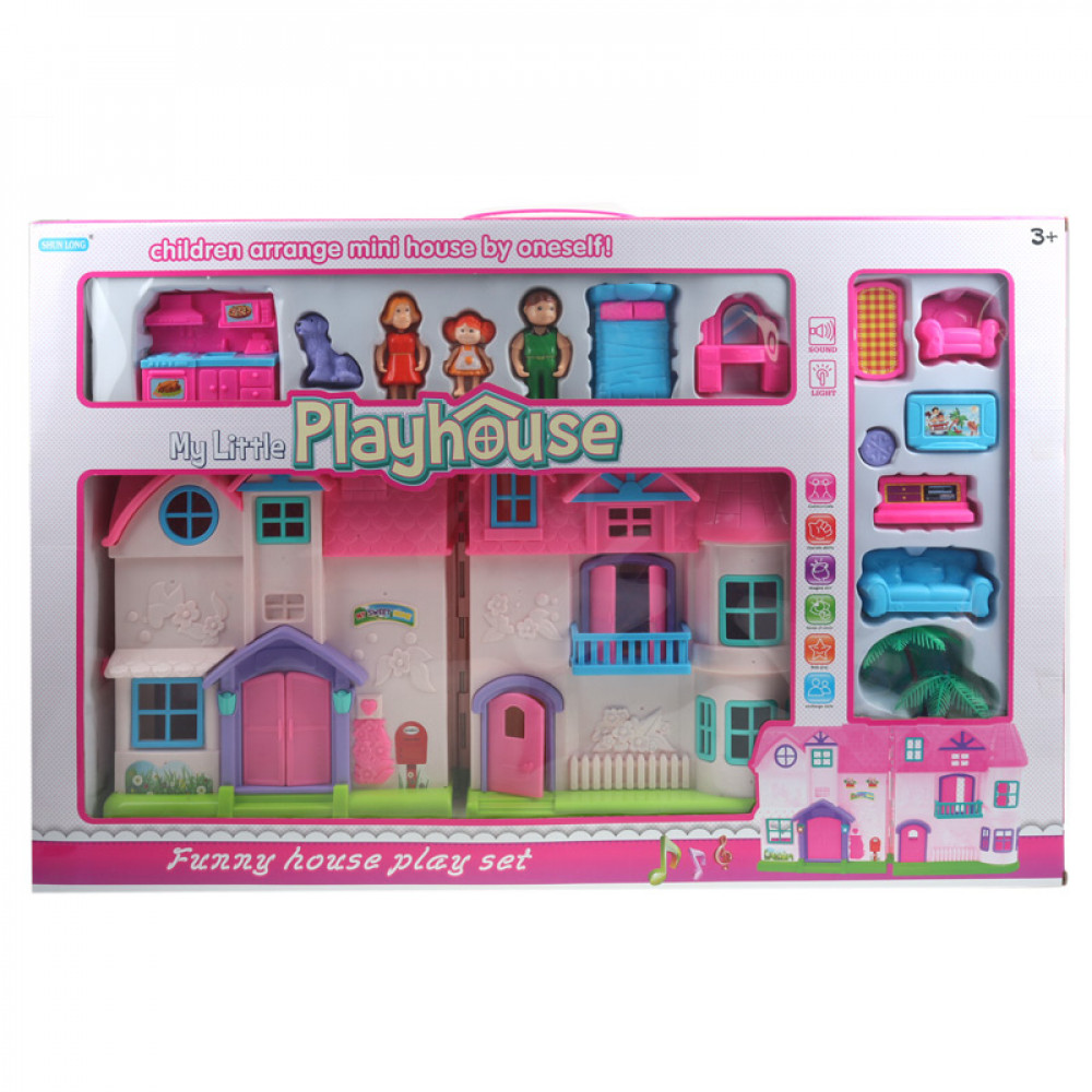 Խաղալիք տնակ հավաքածու մեծ իր կահույքով և տիկնիկներով