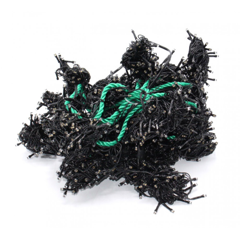 Լույս ամանորյա 2,5մ*7մ 2500 լամպ LED,սև լար, սպիտակ դեղնավուն երանգ