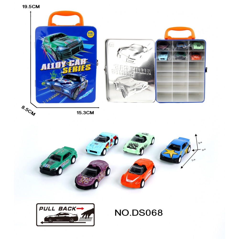 Մետաղե մեքենաների 6հ-ոց հավաքածու իր մետաղե ճամպրուկով