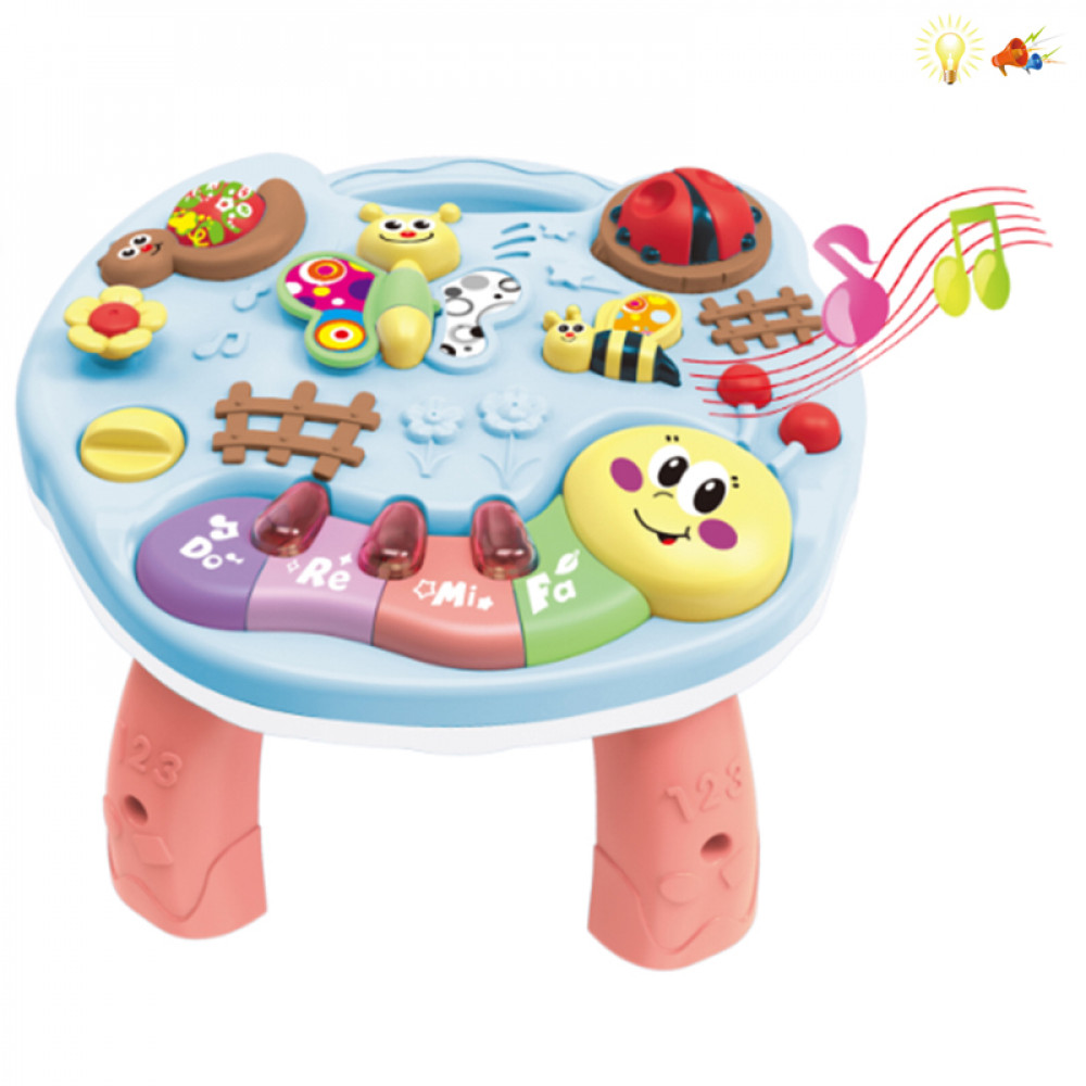 Խաղալիք հավաքածու երաժշտական հավաքածու սեղանիկ, միջատ դաշնամուր լույսային և ձայնային էֆեկտներով 3903