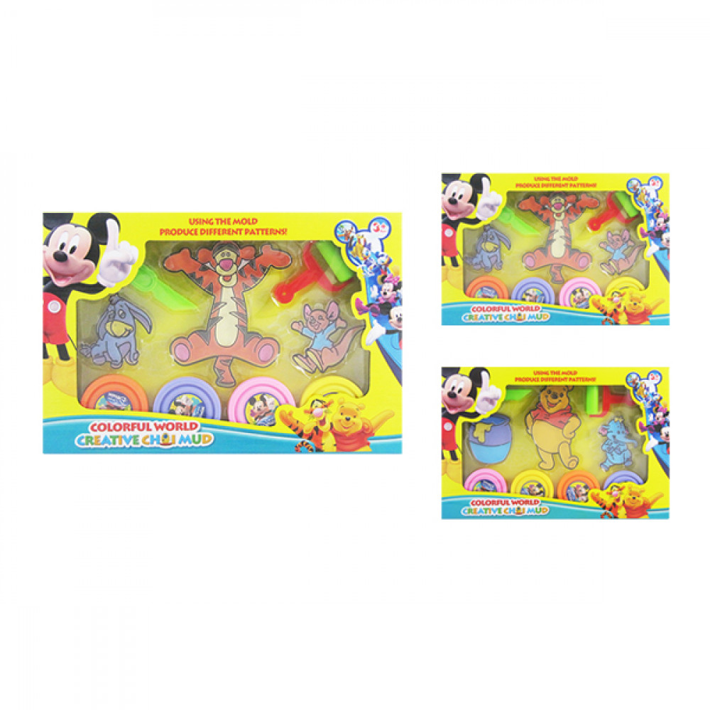 Խաղ պլաստիրինե հավաքածու իր խաղային մուլտ կերպարներով 2ձև արջուկ և վագրիկ