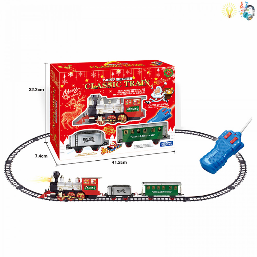 Մանկական գնացք ռեյլսով երաժշտական հեռակառավարմբ էլ-սնուցմամբ իր հավաքածույով