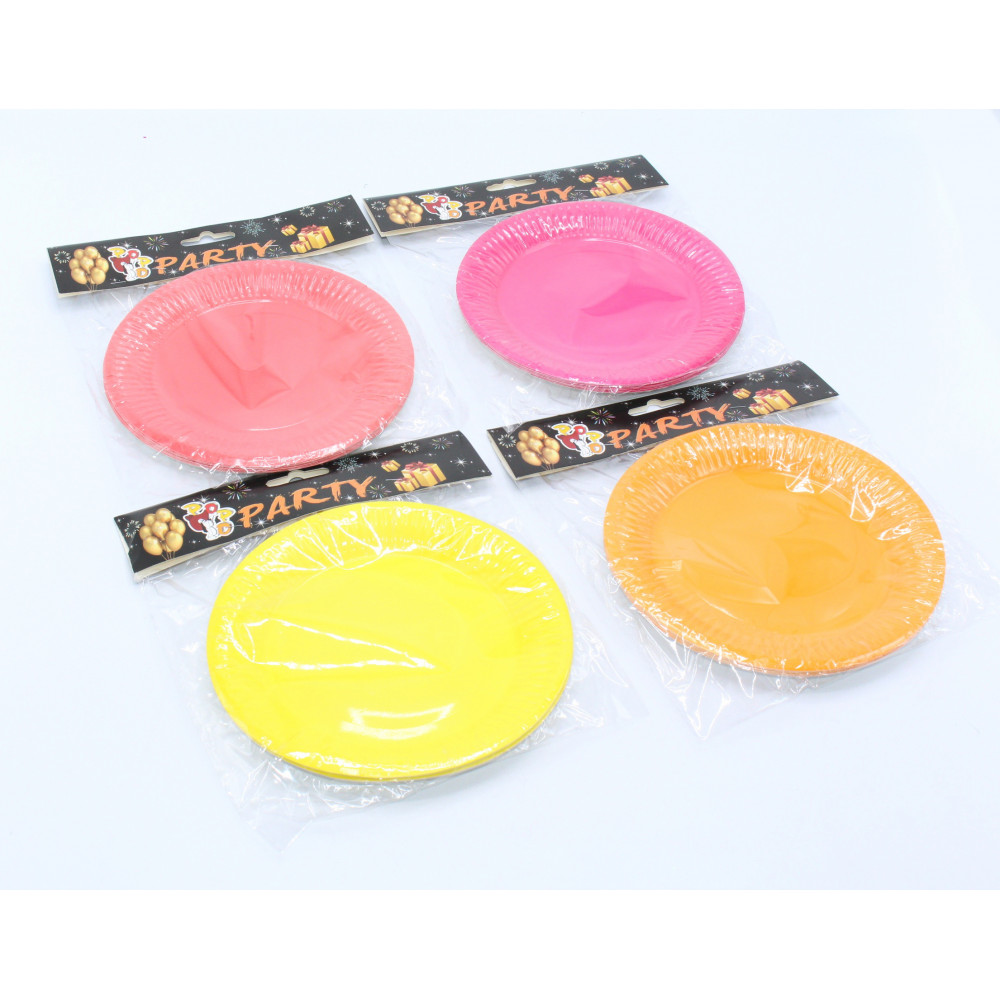 Թղթե ափսե 7"-ոց 10հ-ոց փաթեթավորմամբ միագույն, իննը երանգ