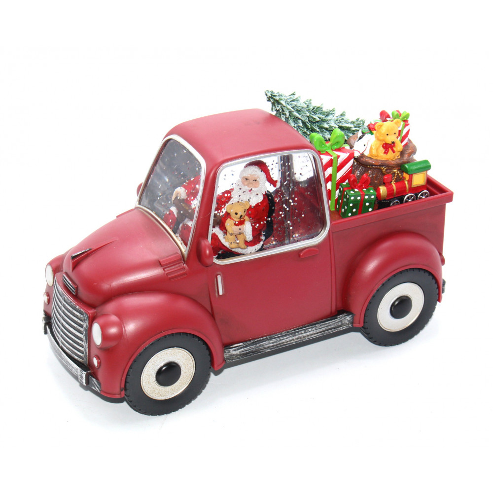 Ամանորյա հուշանվեր արձանիկ մեքենա պիկապ բեռնված տոնածառով երաժշտական + USB