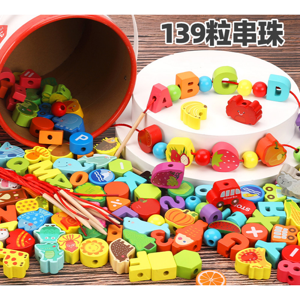 Խաղալիք փայտե լեգո խորանարդիկներ թիվ տառերով կենդանիներով, թել փայտիկներով