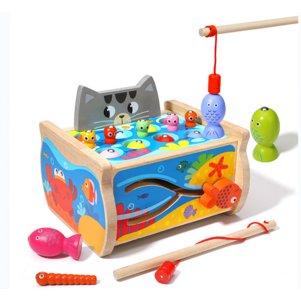 Խաղալիք փայտե մանկական ձկնորսություն մագնիտե