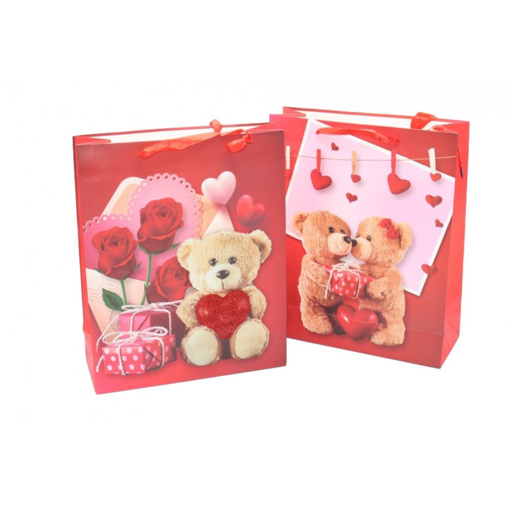 Թղթե տոպրակ 12հ-ոց 26*32*10սմ, (արջուկ) 4ձև. 3D