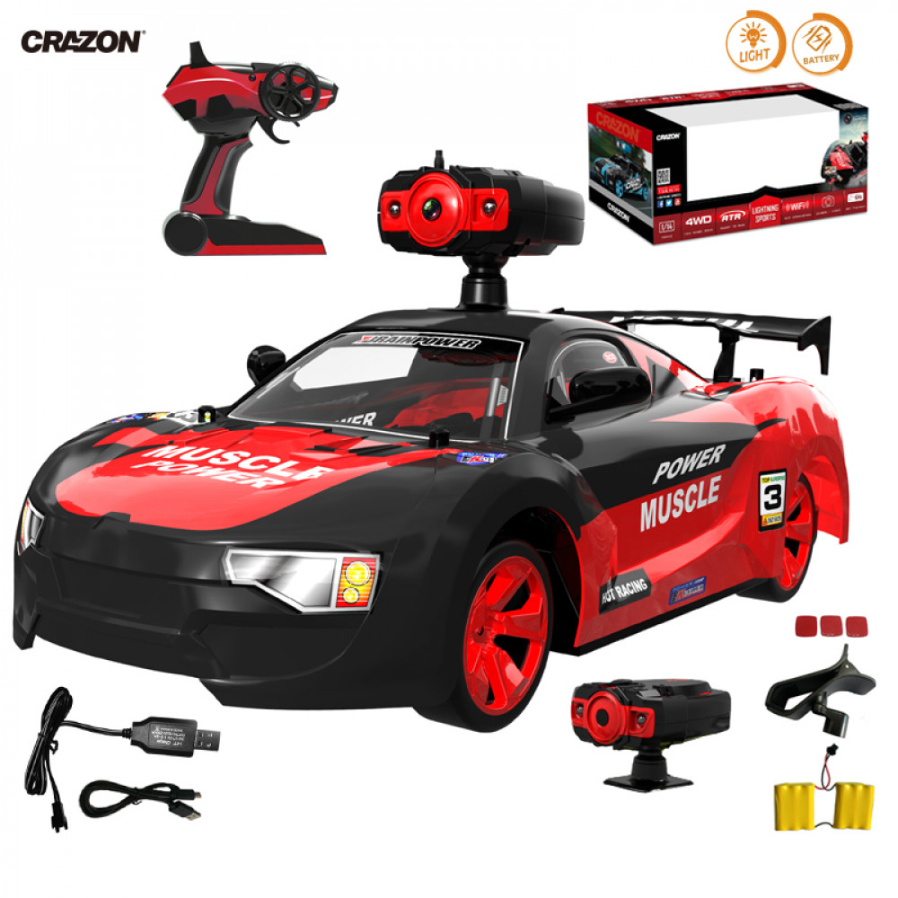 Մեքենա հեռահառավարման վահանակով, էլ. մարտկոցով, տեսախցիկով