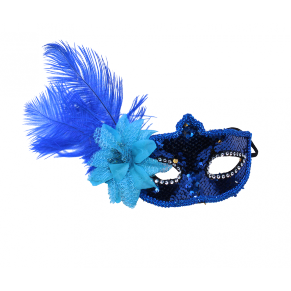 Տոնահանդեսային դիմակ աչքեր հինգ գույնային փետուներով, 12հ-ոց փաթեթ