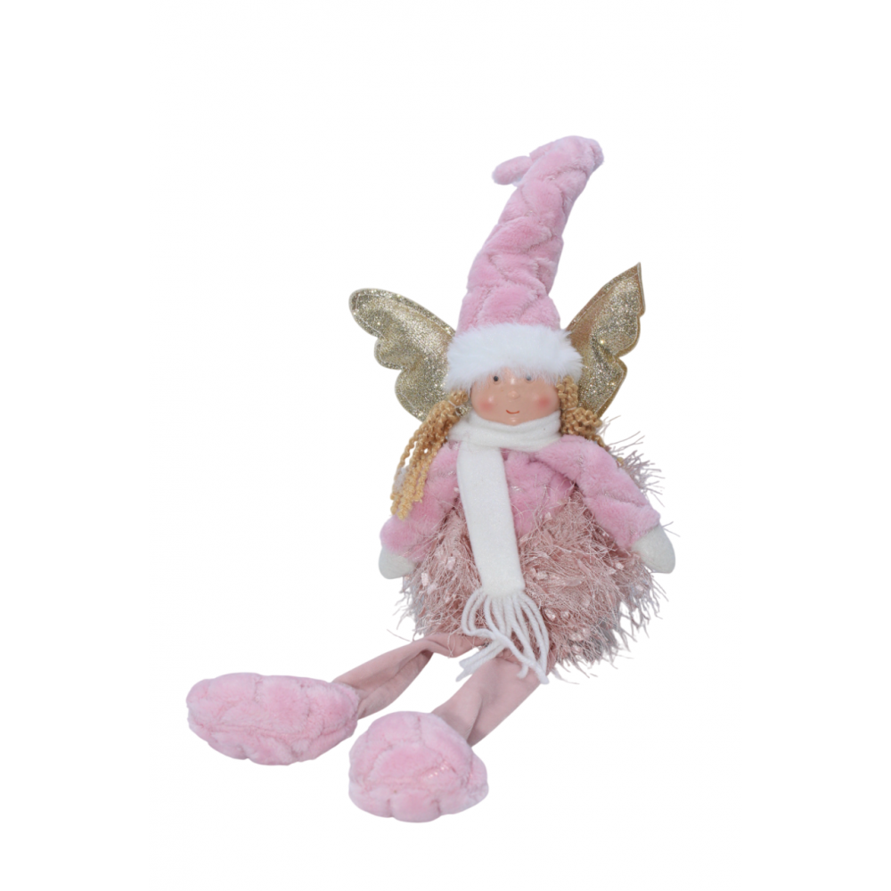 Ամանորյա զարդարանք տիկնիկ հրեշտակ աղջիկ կանգնած 48սմ