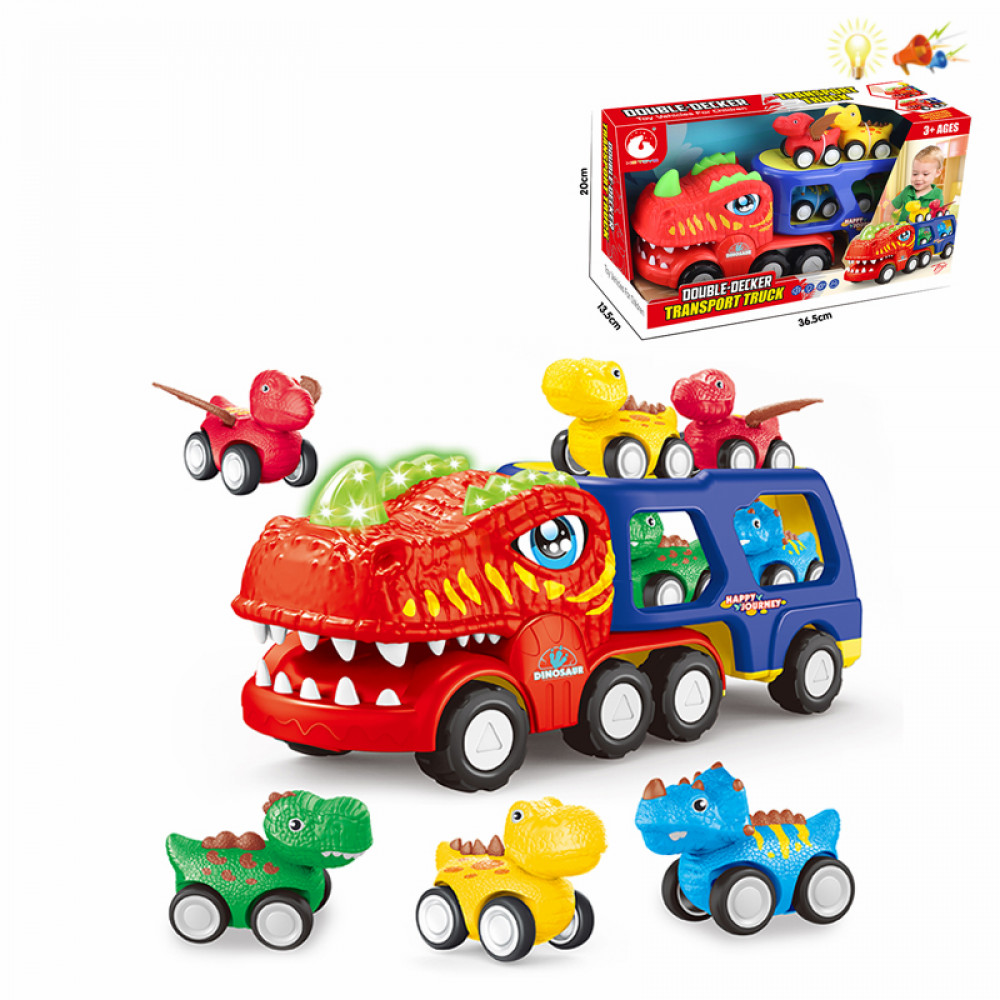 Մեքենա էլ-ով մուլտիկացված եղջյուրավոր վիշապ իր կցասայլակով 4դրակոն փոքր մեքենաներով