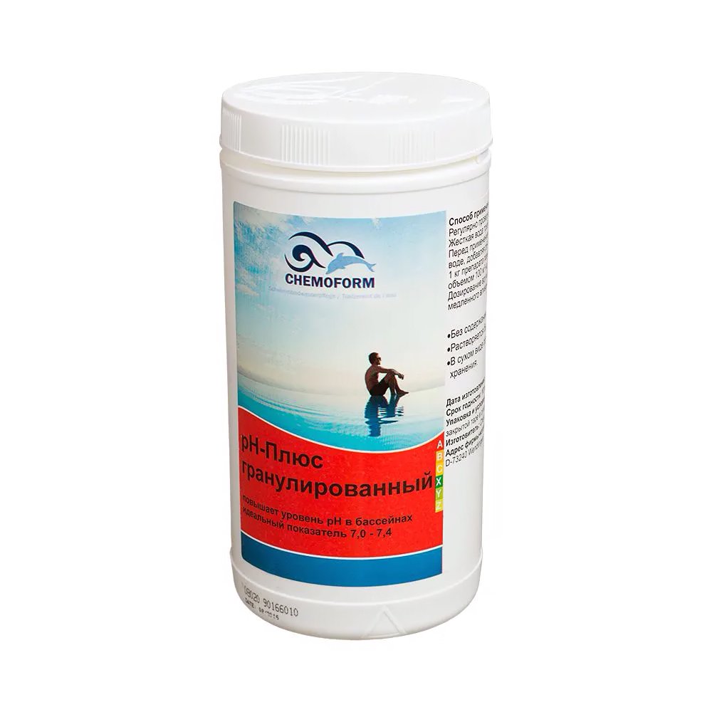 Chemoform pH Plus ալկալային հատիկներ 1 կգ, լողավազանի թթվայնության մակարդակը բարձրացնելու համար