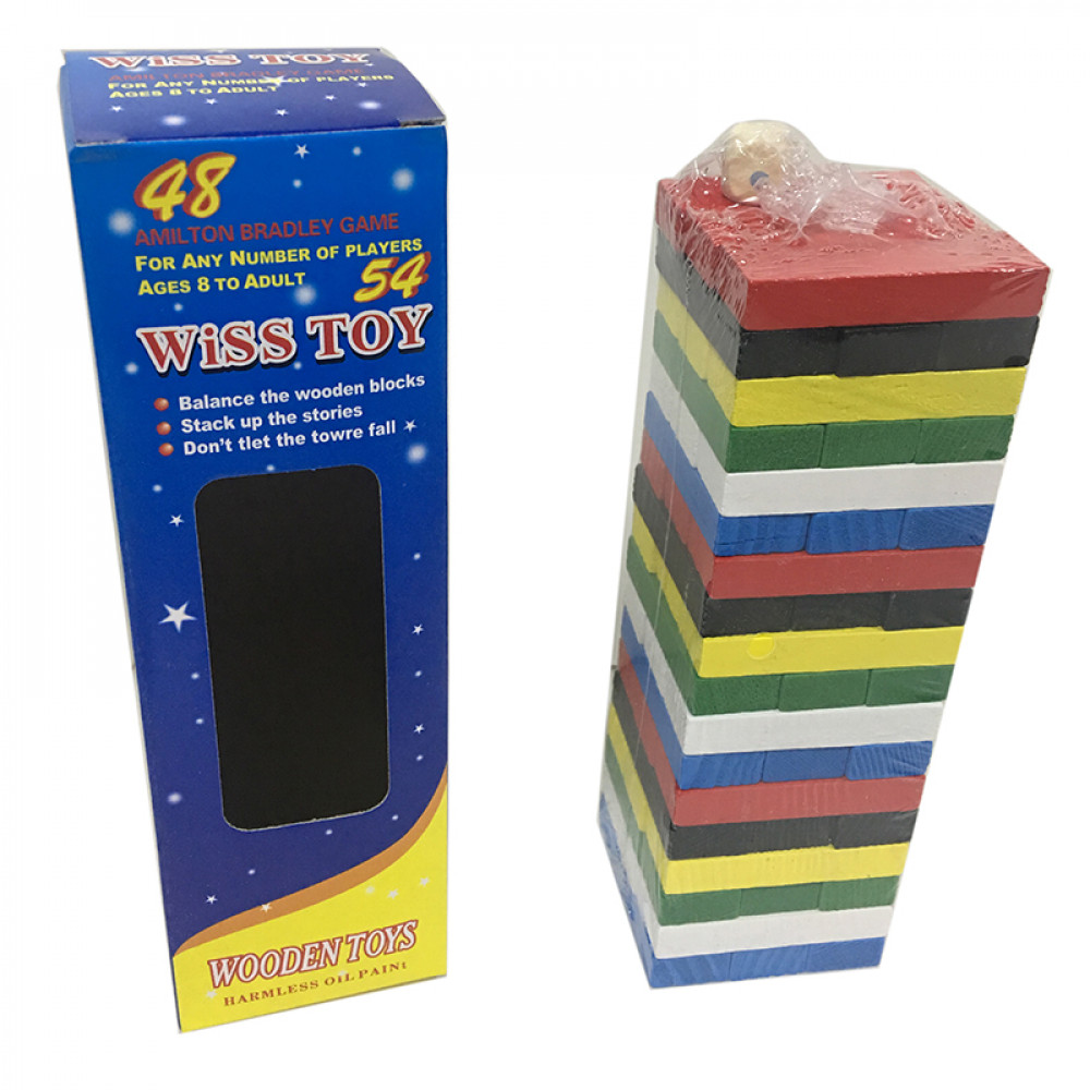 Խաղալիք փայտե ջենգա, գույնզգույն փայտե խորանարդիկներով փոքր