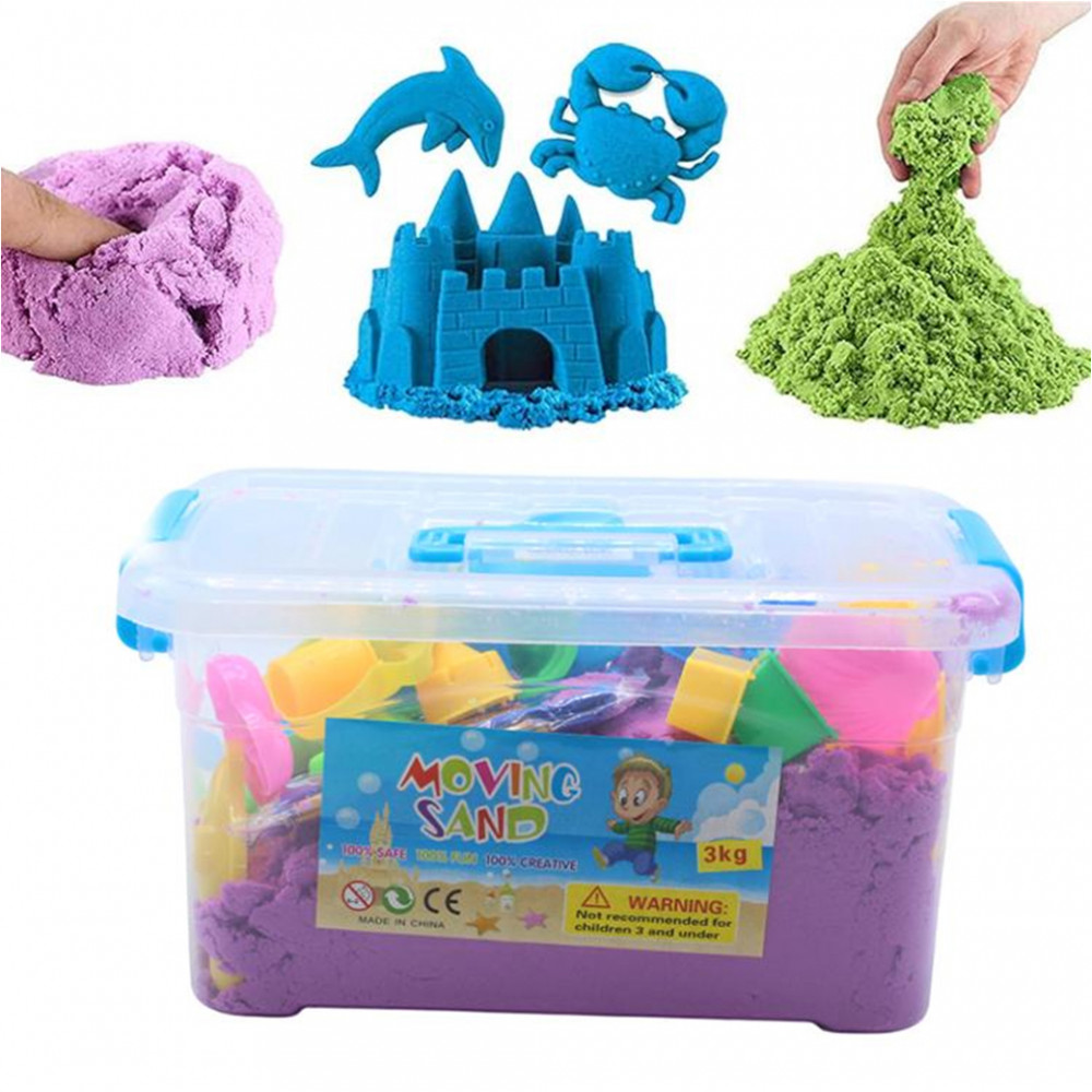Մանկական խաղ ավազով կինետիկ, Moving Sand 100%, դույլով 3կգ-ոց և իր խաղային տարրայով