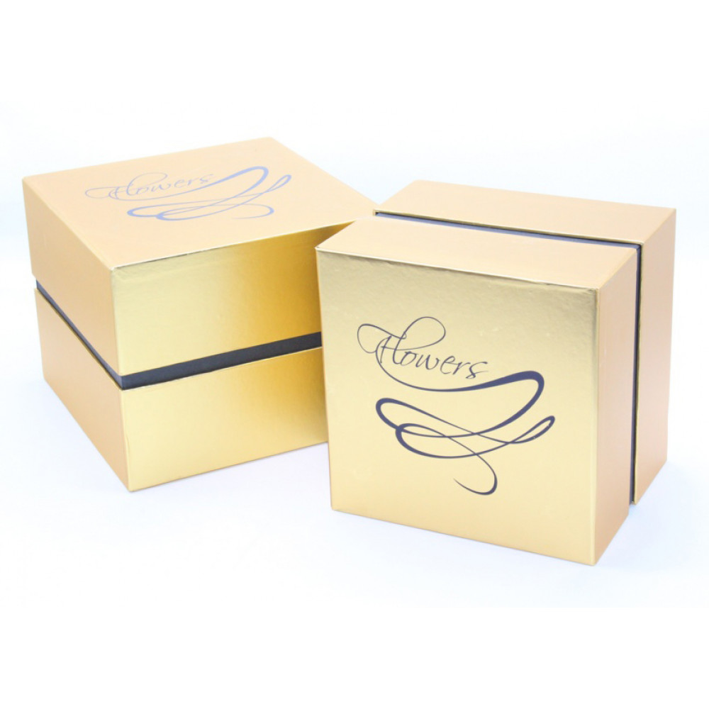 Նվերի տուփ 2հ-ոց քառանկյուն երկշերտ. գույնը ոսկեգույն /L:21x21x17սմ