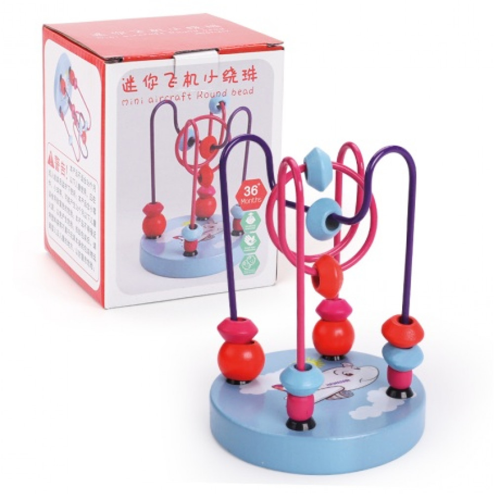 Խաղալիք փայտե մանկական խաղային հավաքածու պտտվող գնդիկներով 12սմ-ոց