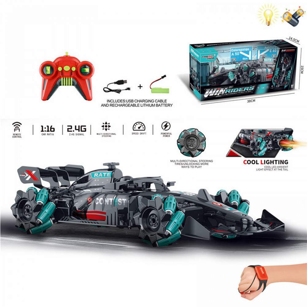 Մեքենա հեռակառավարմաբ + ժամ վահանակով F1 մրցաշավային 1:16 էլ-մարտկոցով 4