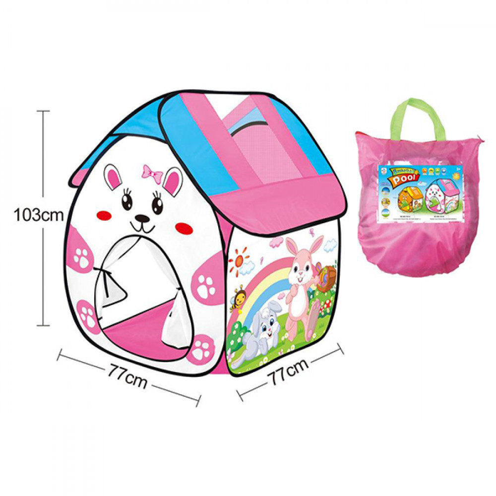 Խաղ մանկական տնակ վրան, կենդանակերպ նապաստակ 77*77*103սմ