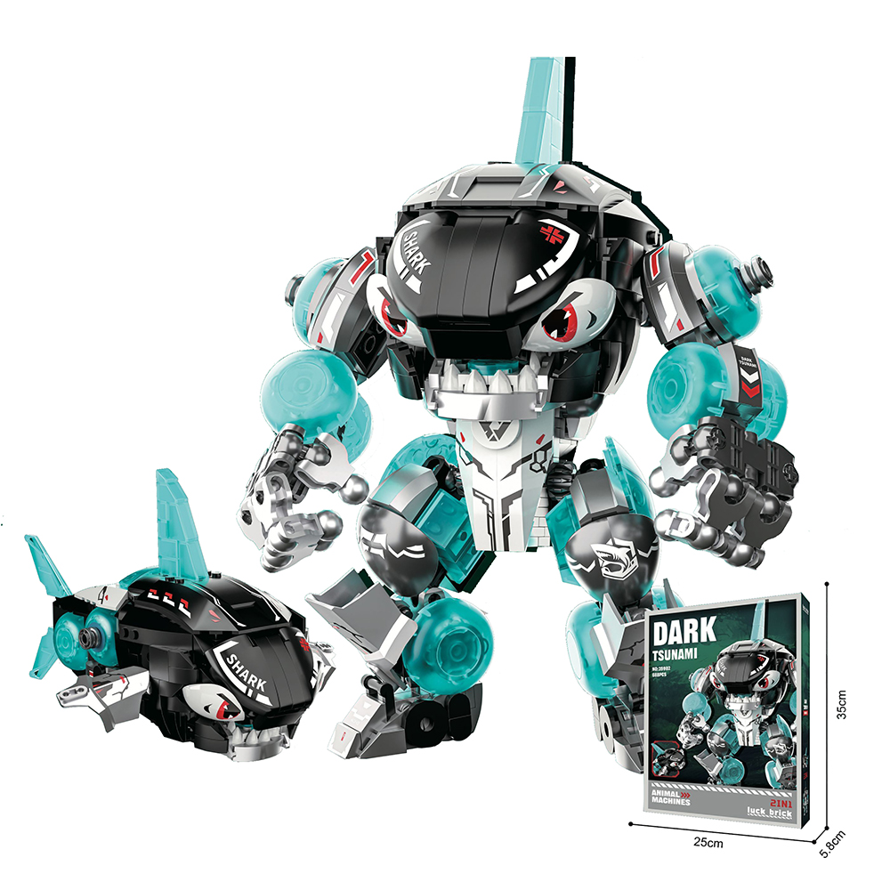 Լեգո կոնստրուկտոր պլաստիկե հավաքածու շնաձուկ 688-կտոր կերպարանափոխվող ռոբոտի