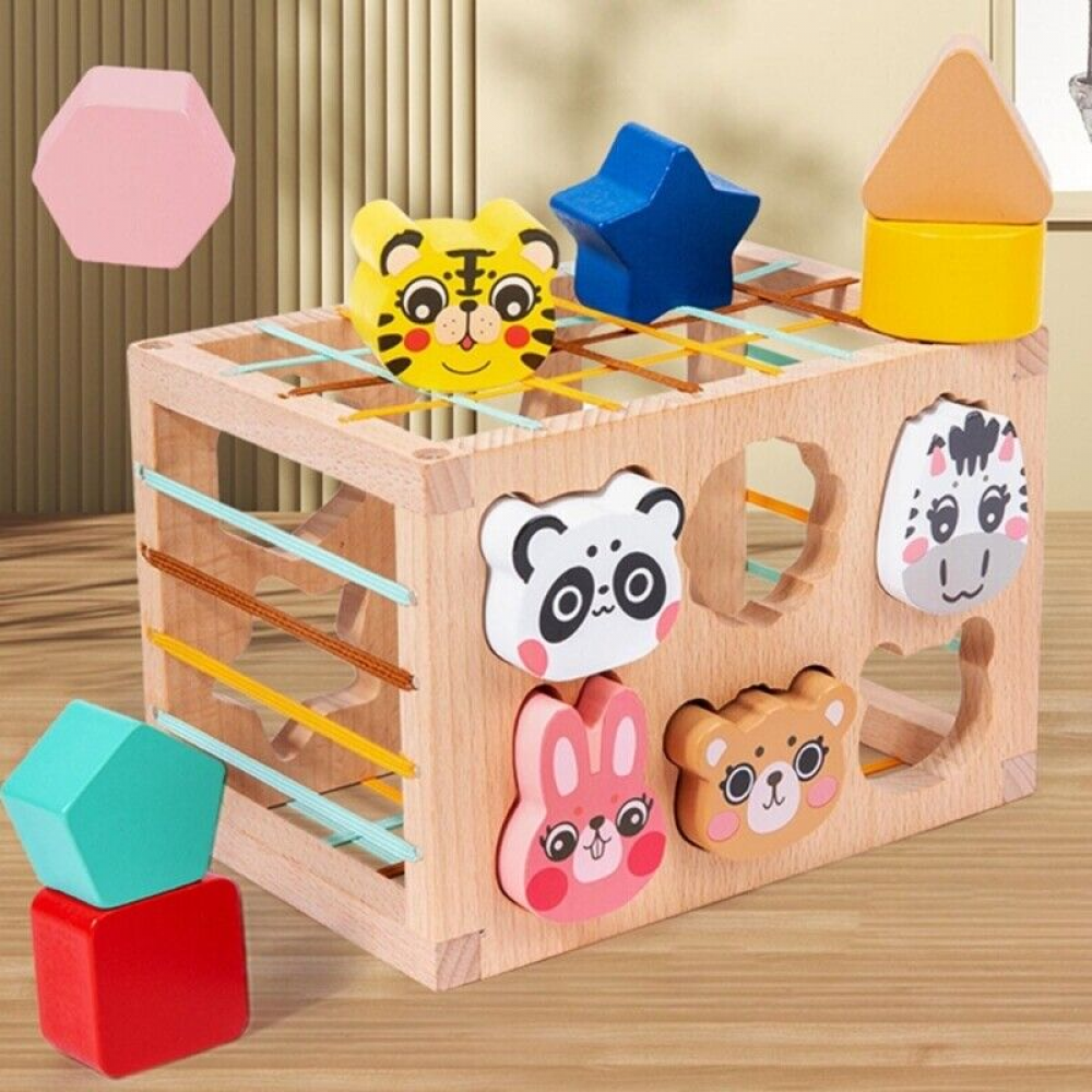 Խաղալիք փայտե մեքենա իր խորանարդիկներով և խաղային հավաքածույով