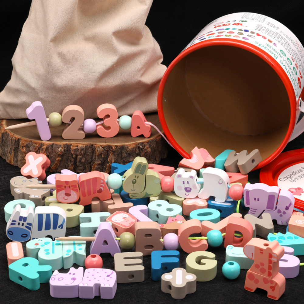 Խաղալիք փայտե լեգո խորանարդիկներ թիվ տառերով, դույով