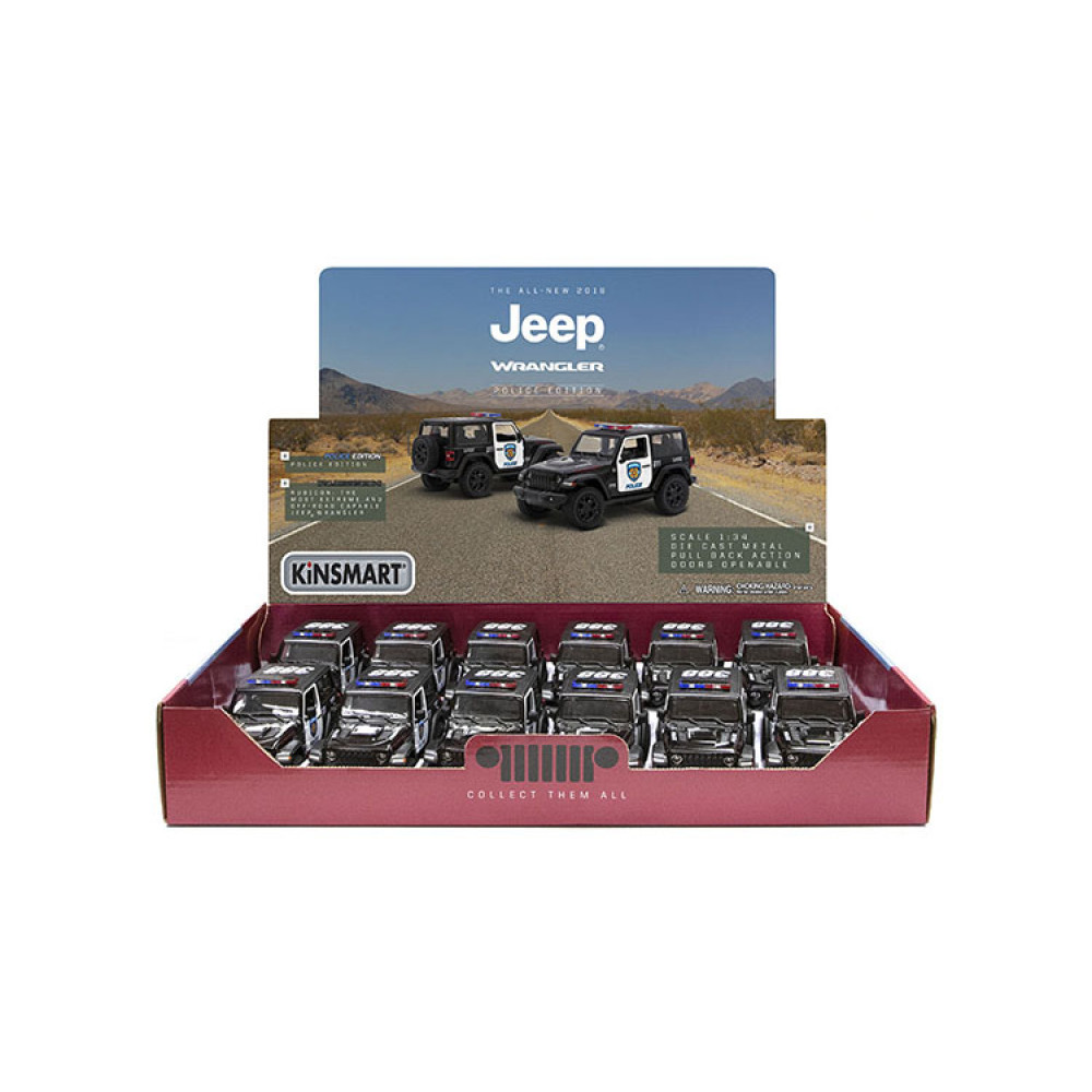 1:34 P/b 5'' 2018 Jeep Wrangler (police) 12 Pcs /display Box