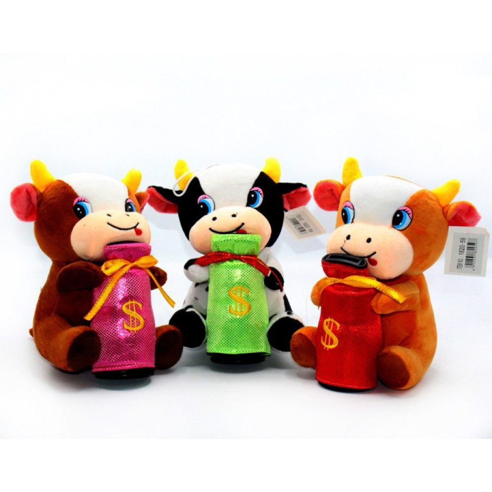 Փափուկ խաղալիք 20սմ-ոց ցլիկ + դրամատուփ ձայնով