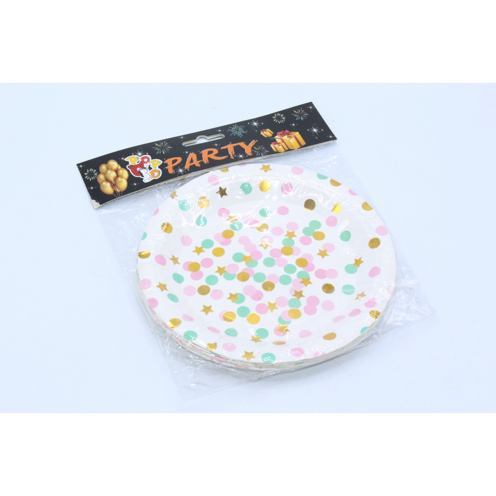 Թղթե ափսե 7" 10հ-ոց փաթեթավորմամբ (աստղ + օղեր գույնզգույն) 7" PALTE,10PCS