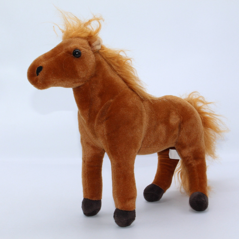 Փափուկ խաղալիք ձի 30սմ-ոց շագանակագույն և սպիտակ գույներով