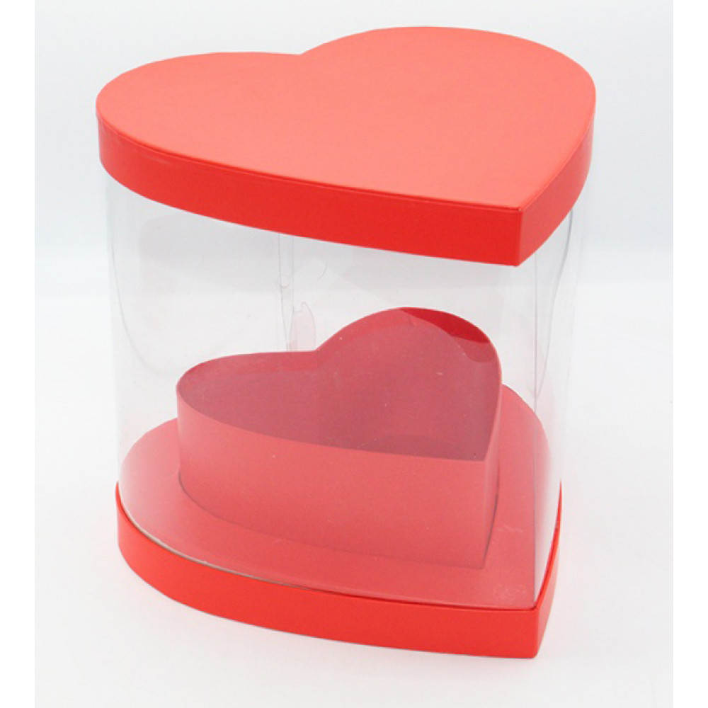 Նվերի տուփ 1հ-ոց, սիրտ թափանցիկ երեսով