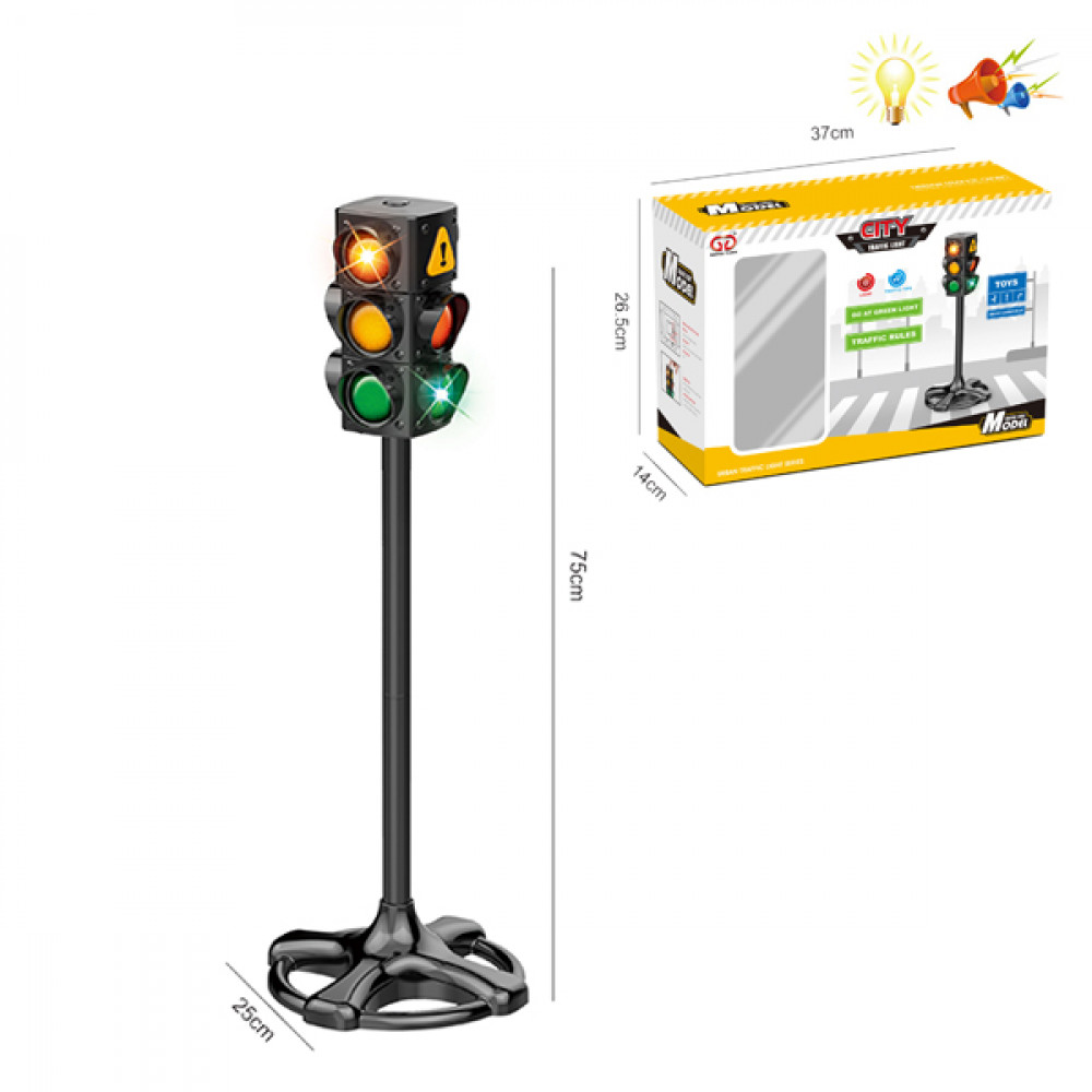 Խաղալիք լուսացույց ճանապարային երթեվեկության ուղղեցույց էլ-ով, լույսով ձայն