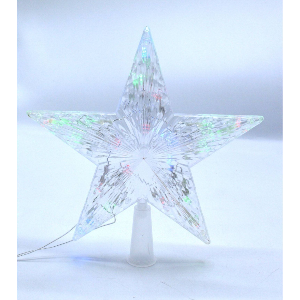 Լույս ամանորյա աստղ գագաթ LED լամպով 21սմ-ոց (գունավոր երանգ)