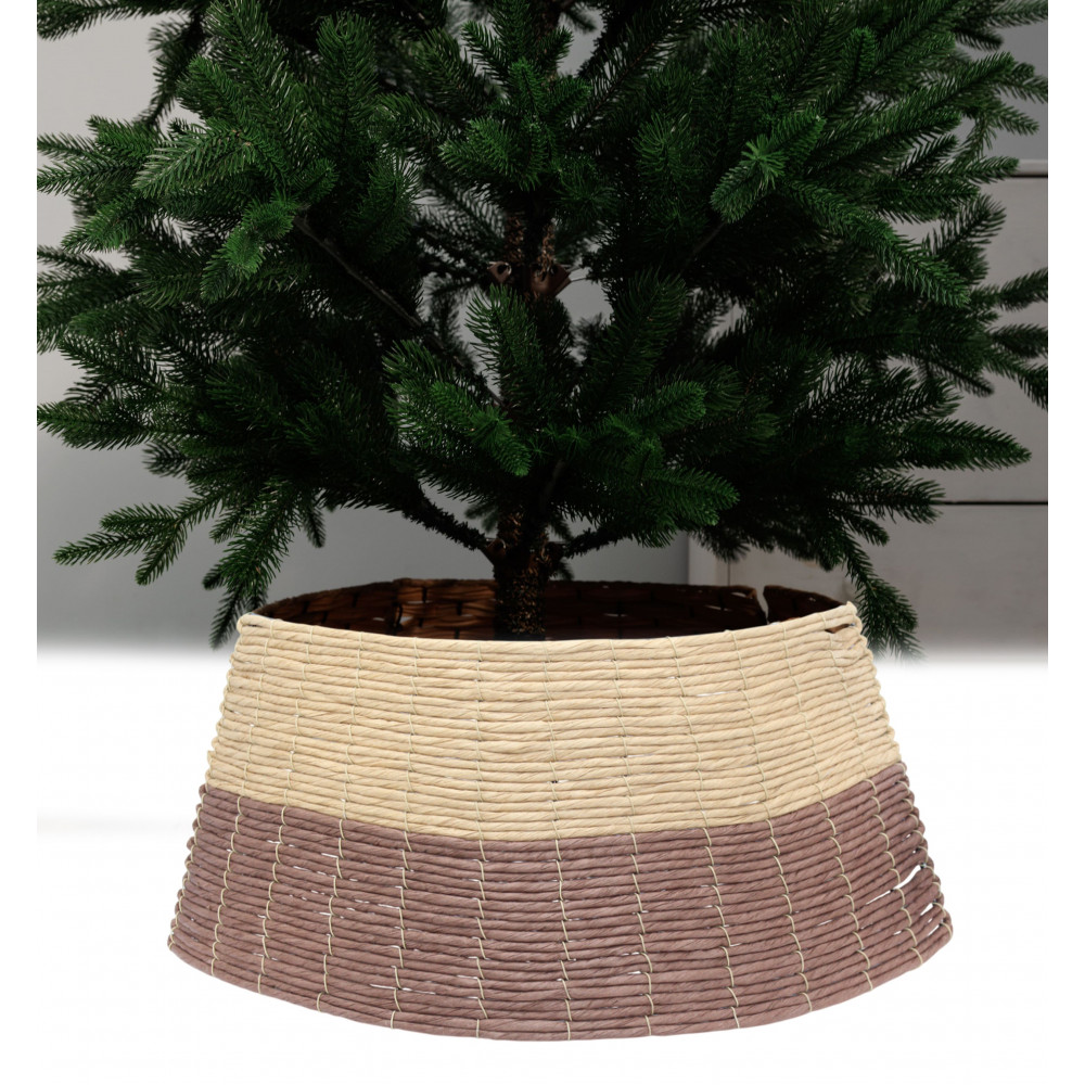 Ամանորյա տոնածառի ոտքի զարդարման կիսակոր շրջանակ 50*24*65սմ PP նյութից, երկգույն