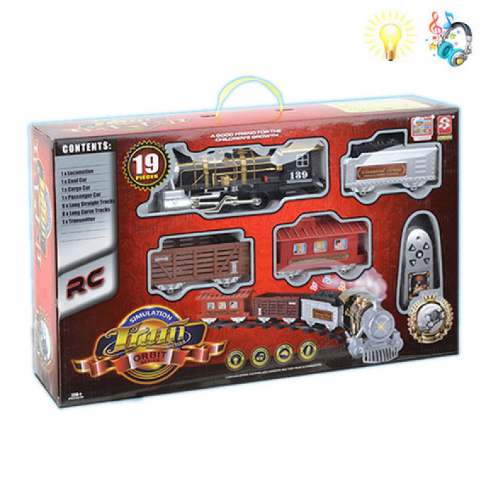 Խաղ գնացք հավաքածու հեռակառավարման վահանակով էլ-սնուցմամբ, ռեյլսով 162*84սմ-ոց