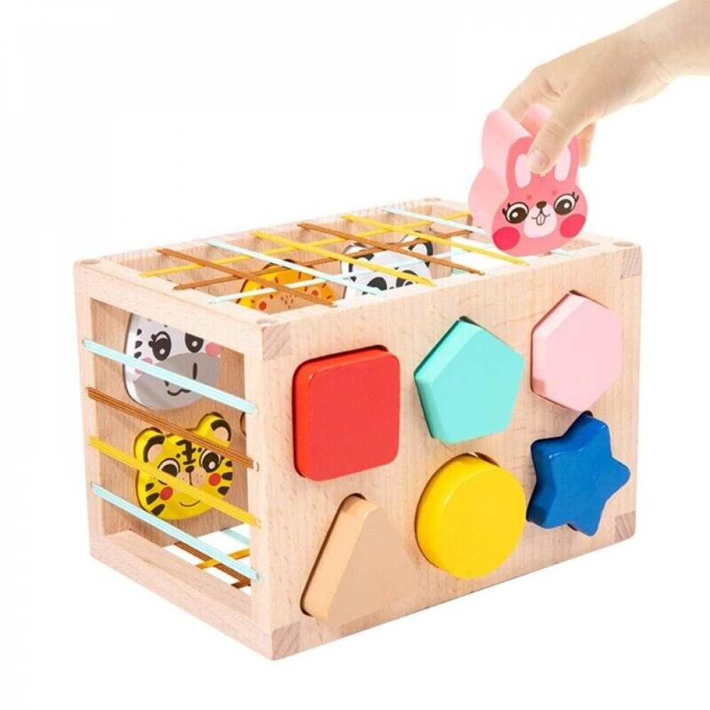 Խաղալիք փայտե մեքենա իր խորանարդիկներով և խաղային հավաքածույով