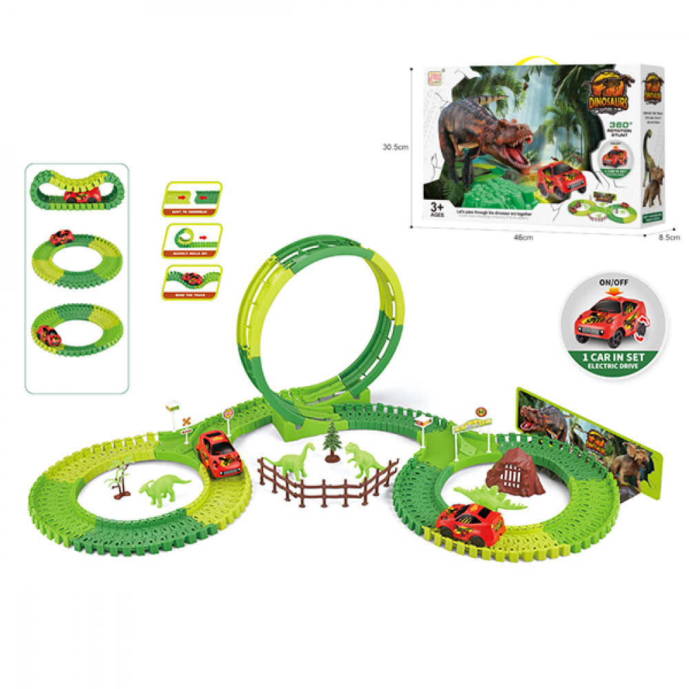 Մեքենա էլ.մարտոցով ռելսով, Dinosaur, 145կտոր