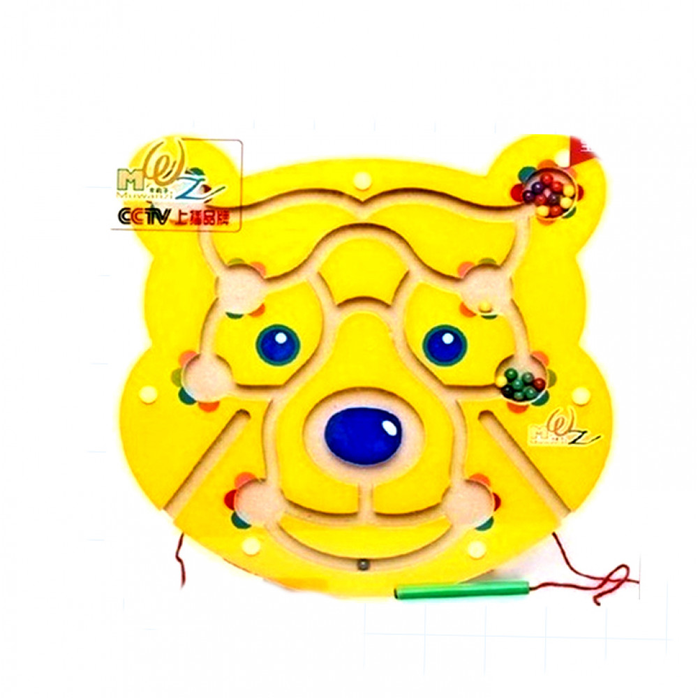 Փայտե խաղ 30սմ-ոց լաբիրինթ իր մագնիսական երկու գրիչով, արջուկ