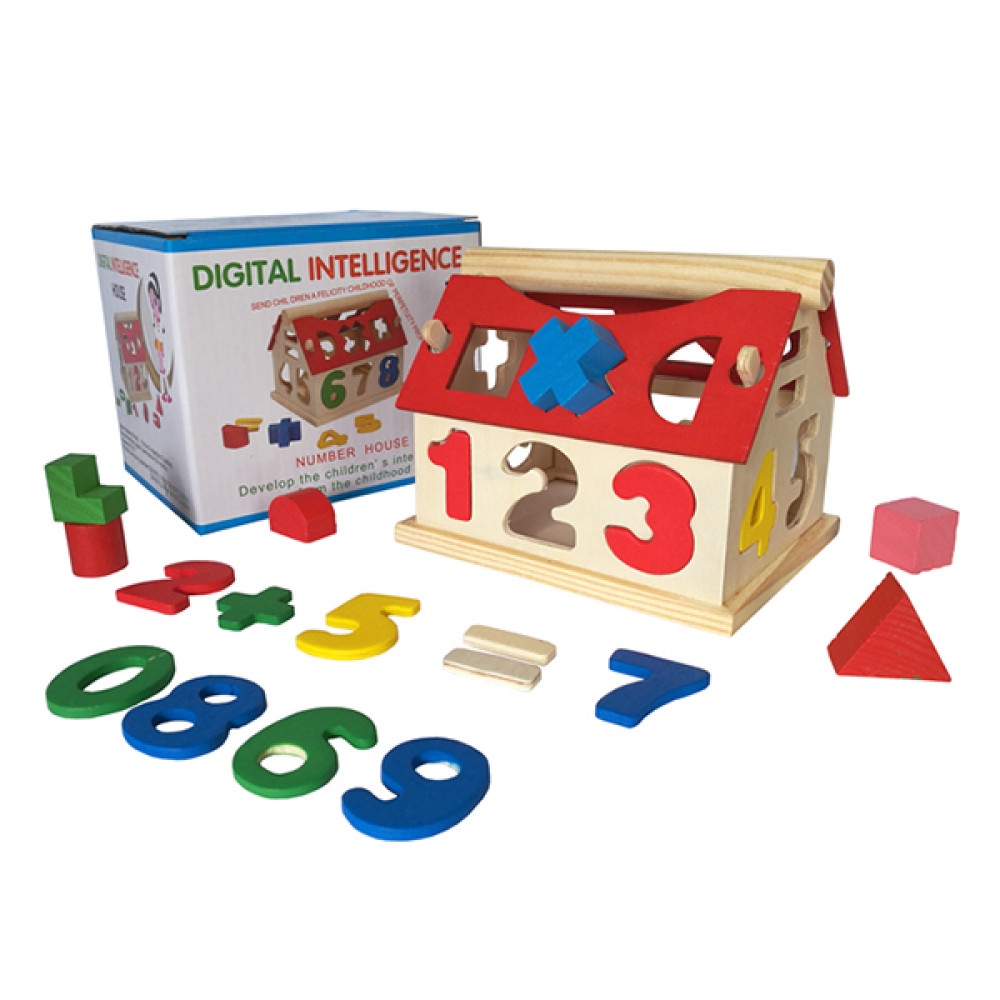 Խաղալիք փայտե ինտելեկտ զարգացնող փոքր տնակ