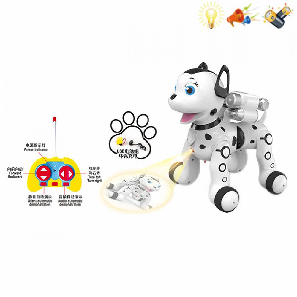 Շուն Puppy էլ․մարտկոցով հեռակառավարմամբ, երաժշտական /Remote Control dog with USB 4 directions Lights/