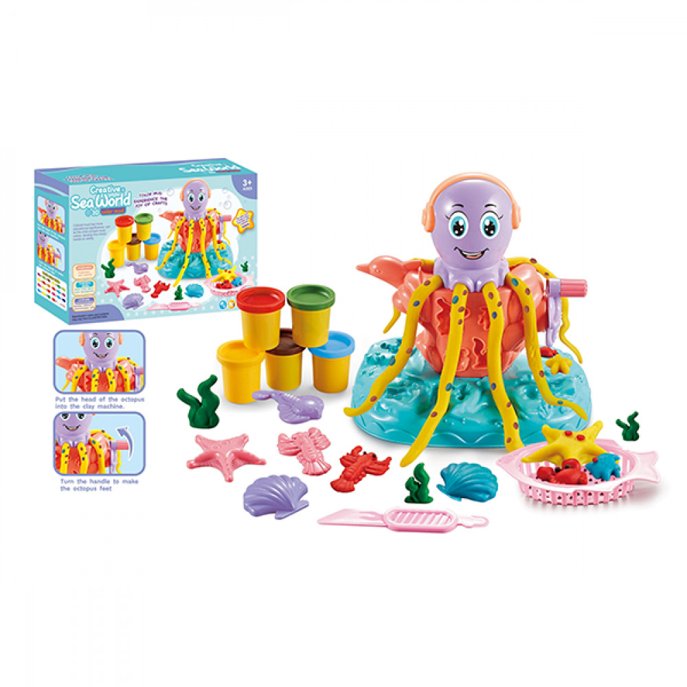 Խաղ պլաստիրինե հավաքածու իր խաղային ութոթնուկ և ջրային կենդանիների համադրությամբ