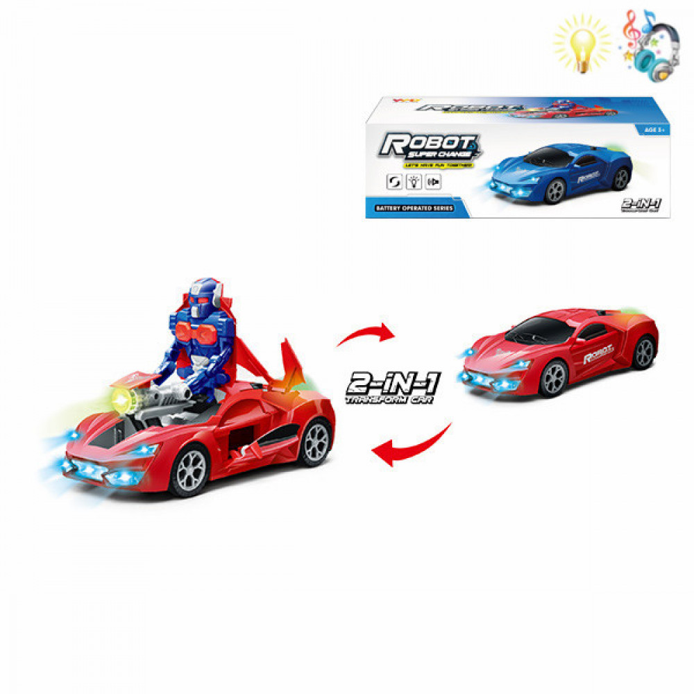 Մեքենա էլ-ով կերպարանաքոխվող ռոբոտի 2-ը 1-ում, երաժշտական լույսերով