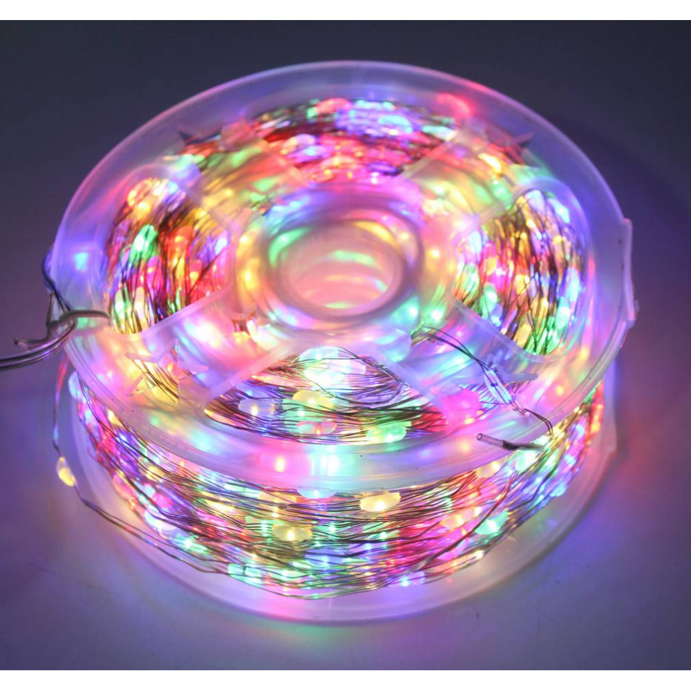 Լույս ամանորյա 2000 լամպ LED, գունավոր երանգ, արծաթե մետաղալար 200մ-ոց, հեռակառավարմամբ TS2000L-SM