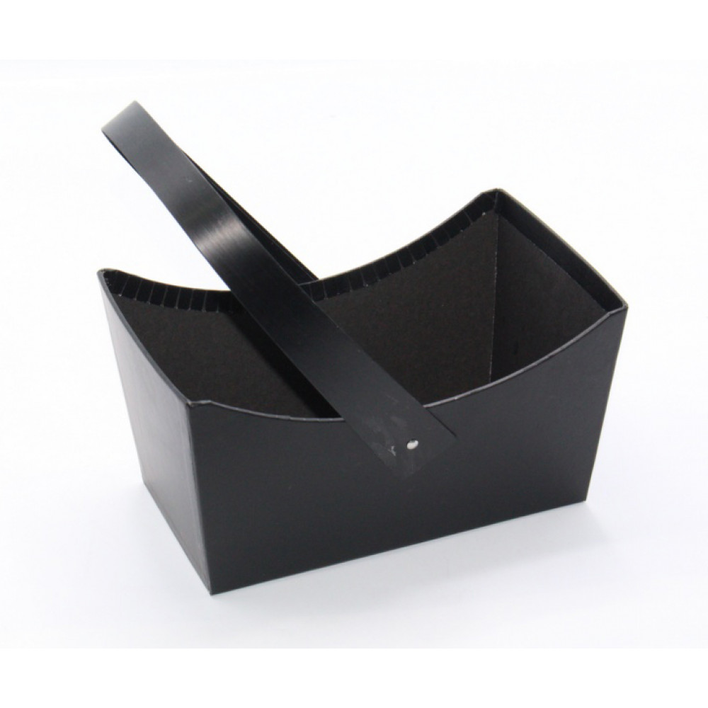 Ծաղկի և նվերի տուփ 1հ-ոց իր լենտ բռնակով, գույնը սև /22x13x12սմ