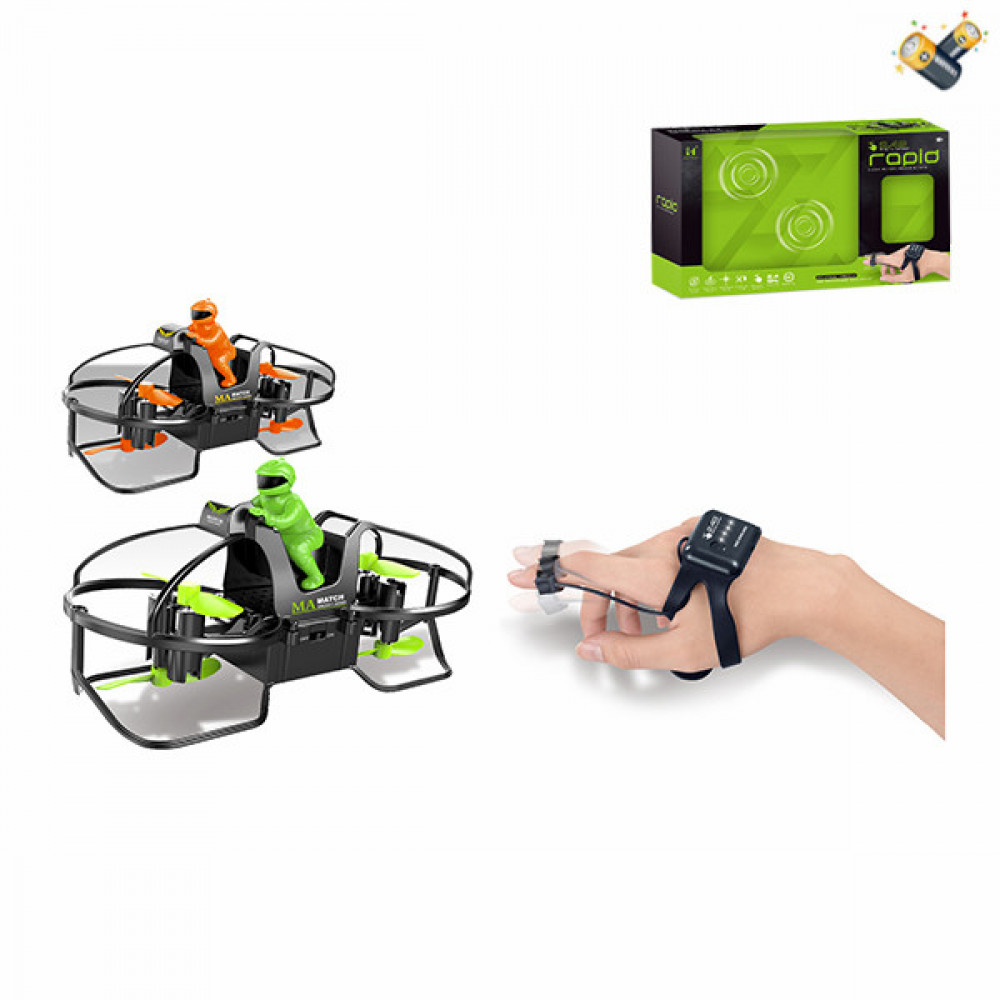 Հեռակառավարման վահանակով թռչող մոտո դռոն ձեռքի մատների կառավարմամբ