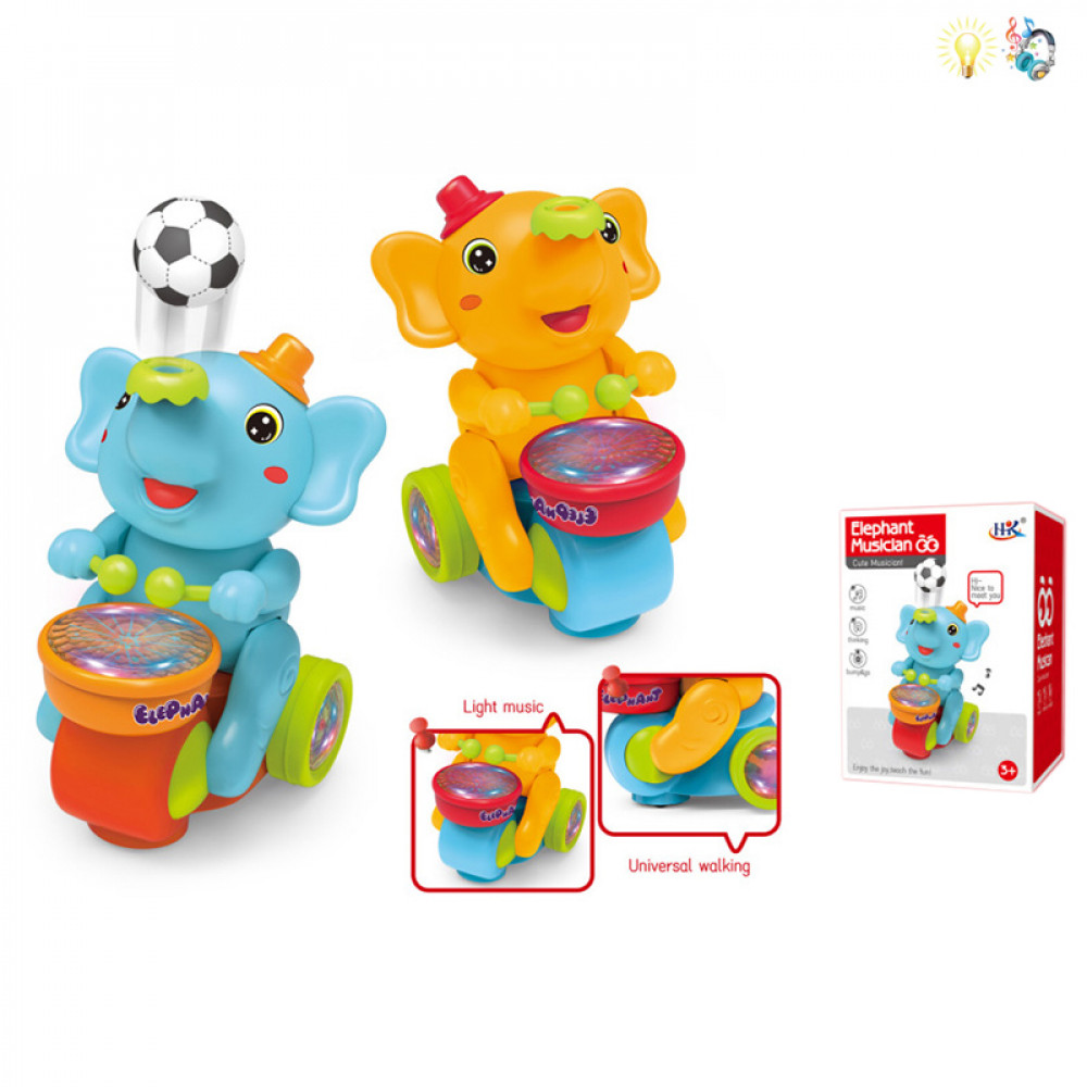 Խաղալիք էլ․մարտկոցով երաժշտական փղիկ թմբուկահար, մոտոյով 2գույն