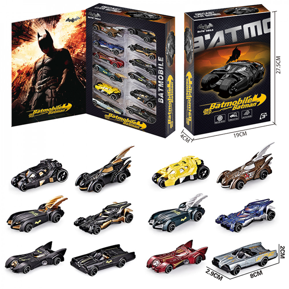 Մետաղե մեքենաների հավաքածու 12հ-ոց տուփով Batman մոդելի 1։64