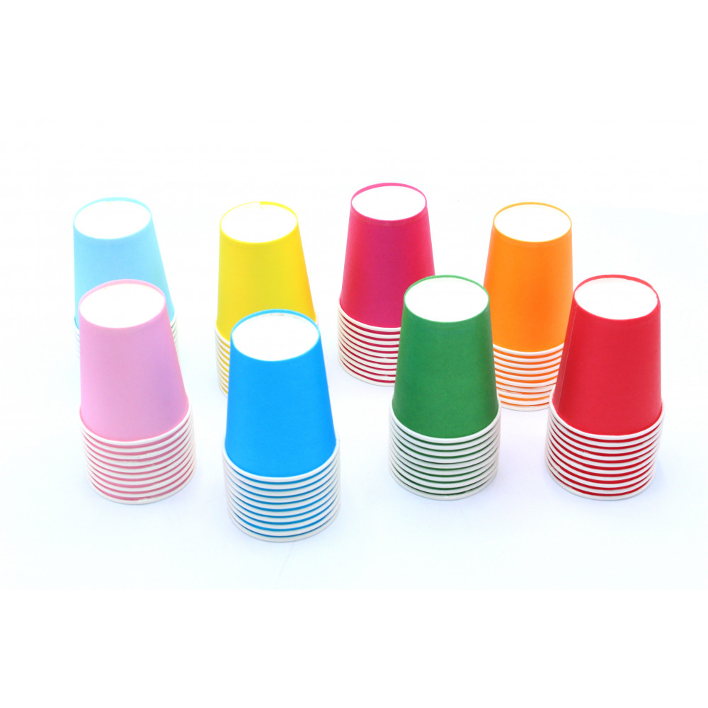 Թղթե բաժակ 10հ-ոց փաթեթավորմամբ միագույն, իննը երանգ