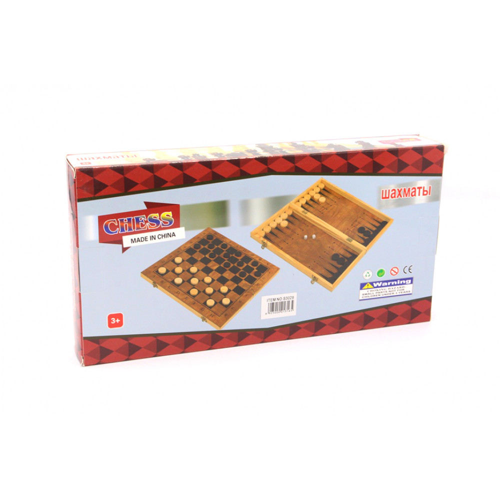 Խաղ շախմատ փայտե 3in1